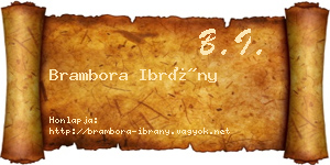Brambora Ibrány névjegykártya